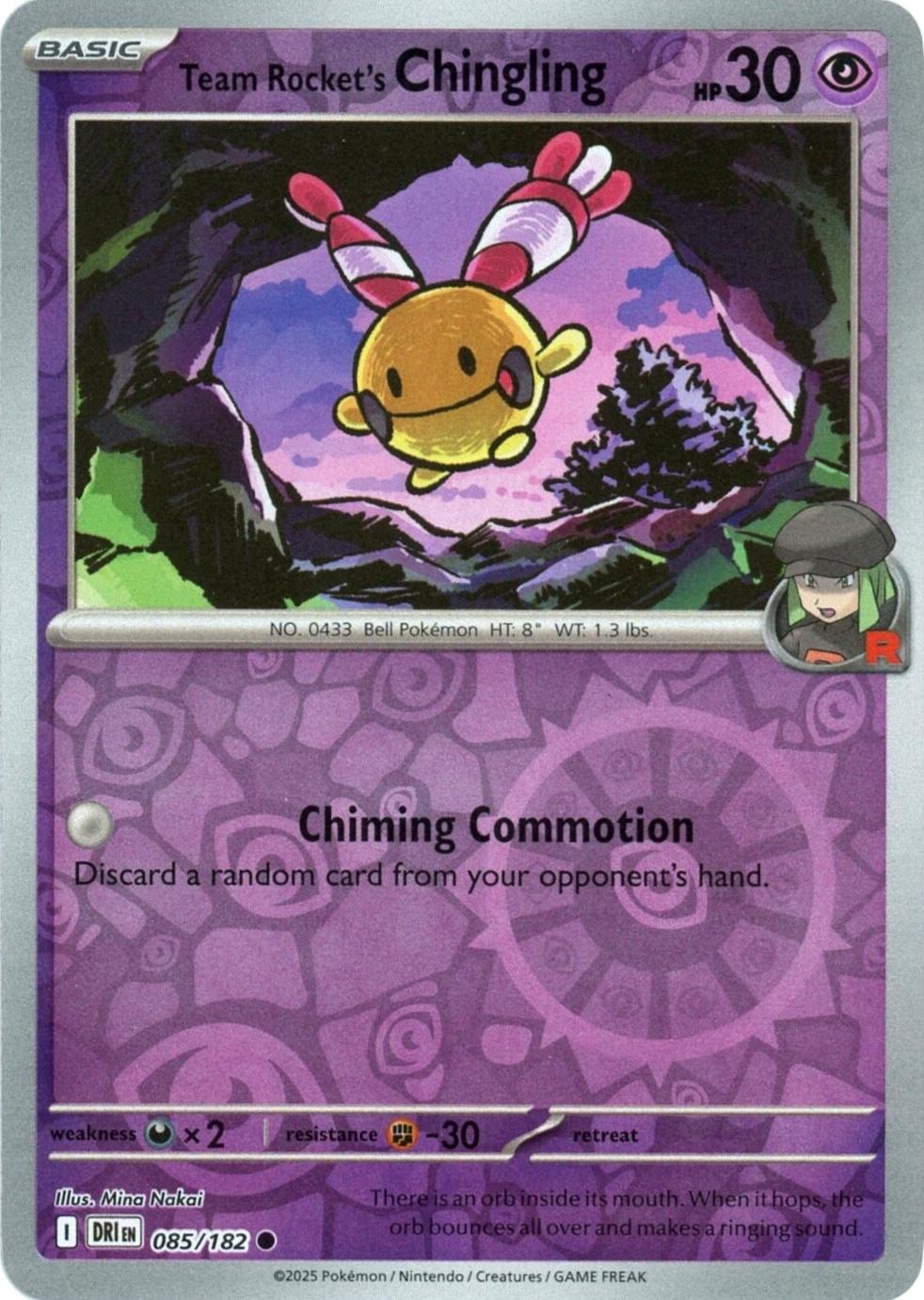 Destined Rivals Team Rocket's Chingling [Reverse Holo] Pokémon card